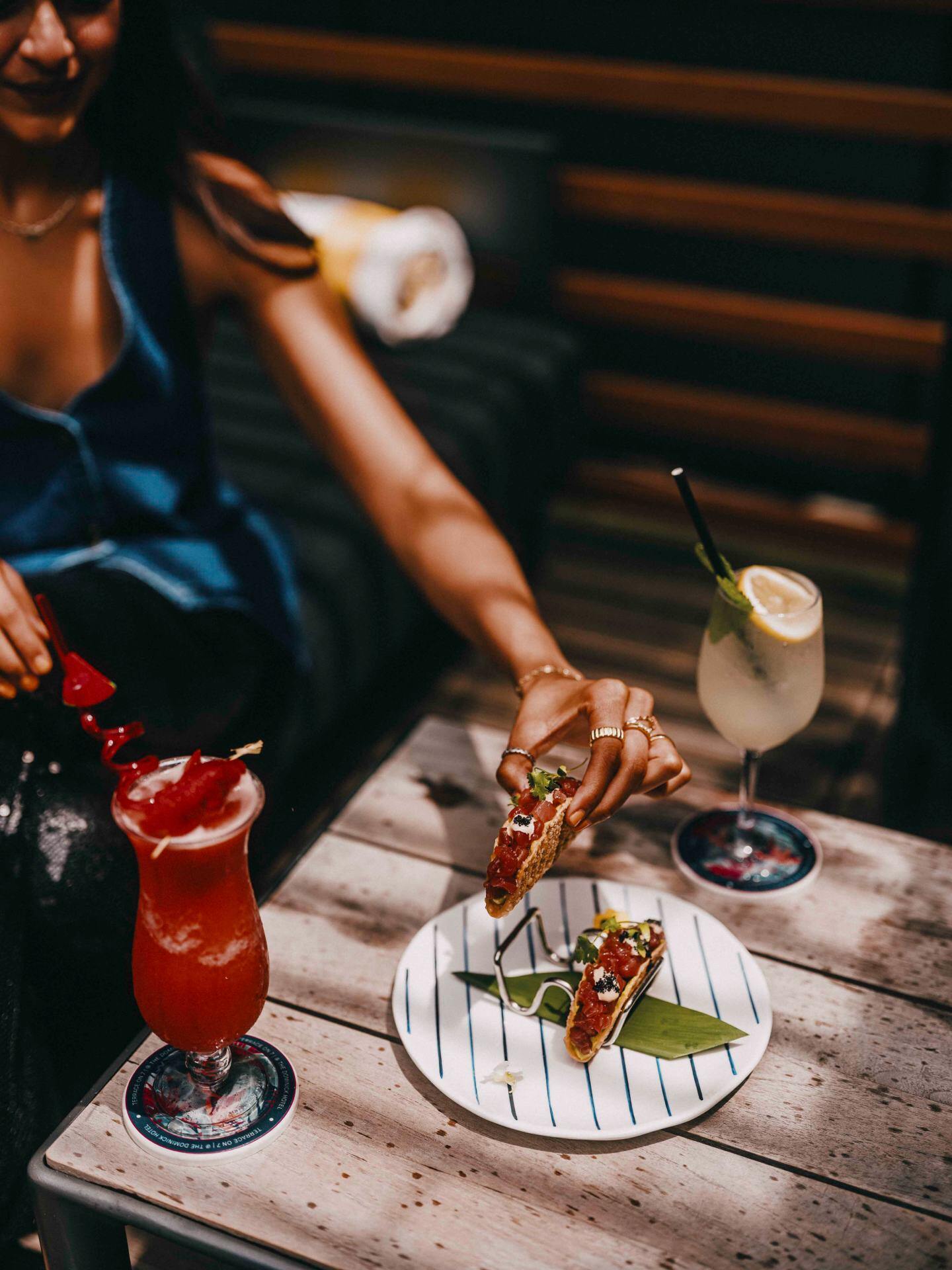 Stylish restaurant dining scene